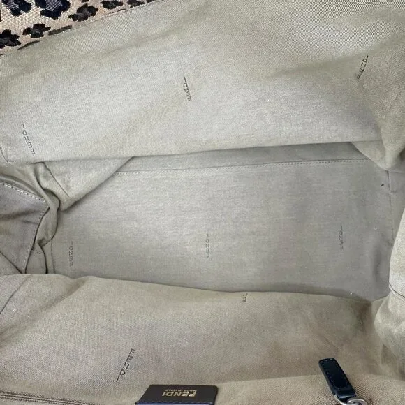 Fendi Zucca Monogram & Leopard Print Tote Bag - Picture 6 of 8